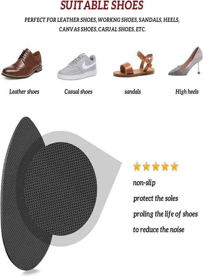 Riootlnm Shoe Grips, Non-Slip Shoes Pads Adhesive Shoe Sole Protectors, Silicone Gel Shoe Grips on Bottom of Shoes, High Heel Noise Reduction for Women Men 3 Pairs (Black) - Image 4